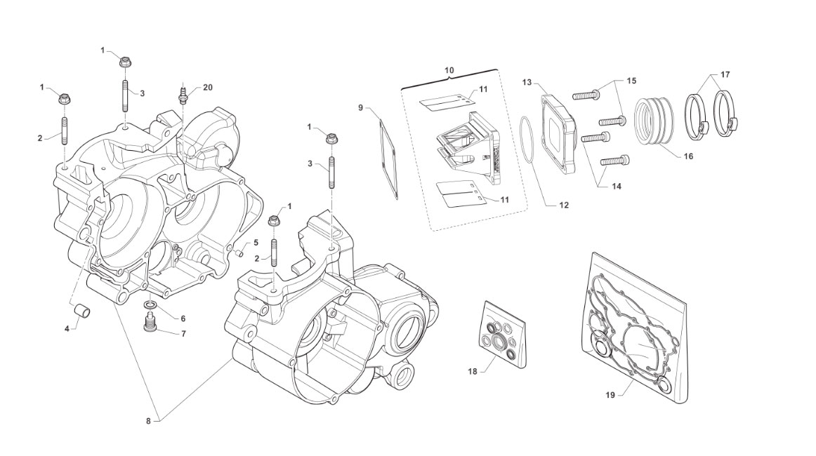 2T 125 FI SMR DE 2022 A 2025 - MOTOR - CARTER Y PAQUETE LAMELAR