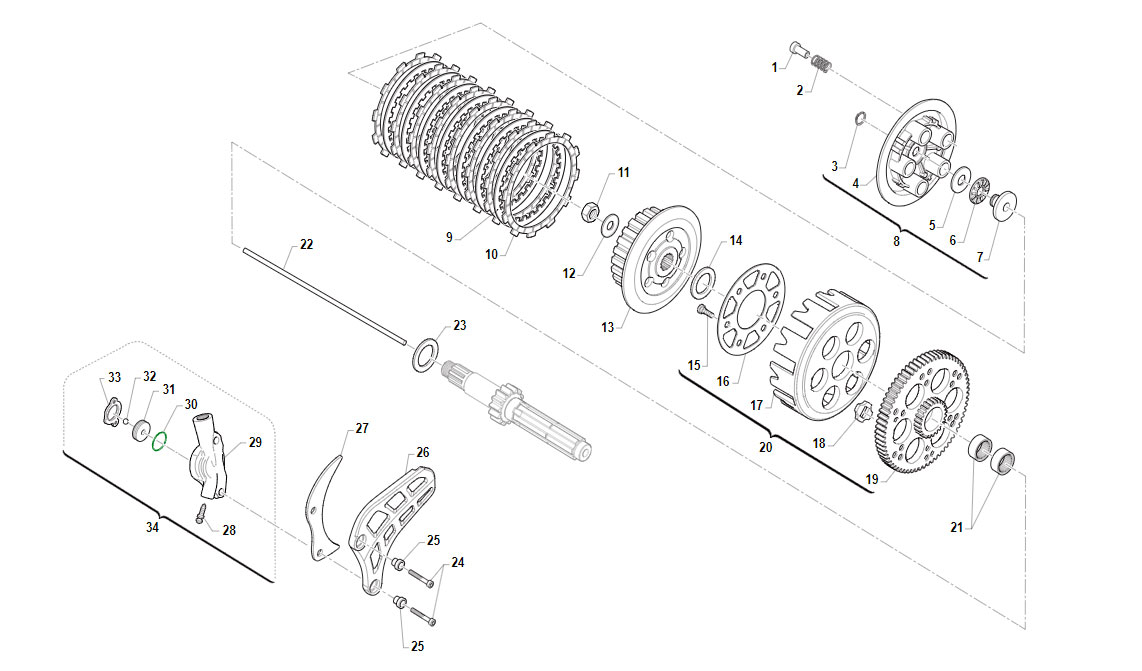 2T 125/144 MX/EN DE 2008 A 2011- MOTOR - EMBRAGUE