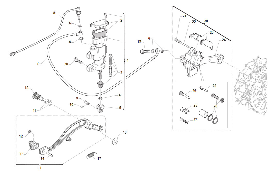 2T 125/300 FI SMR 2022 - FRAME(2T 125 FI SMR 2022:EURO 5) - REAR BRAKE