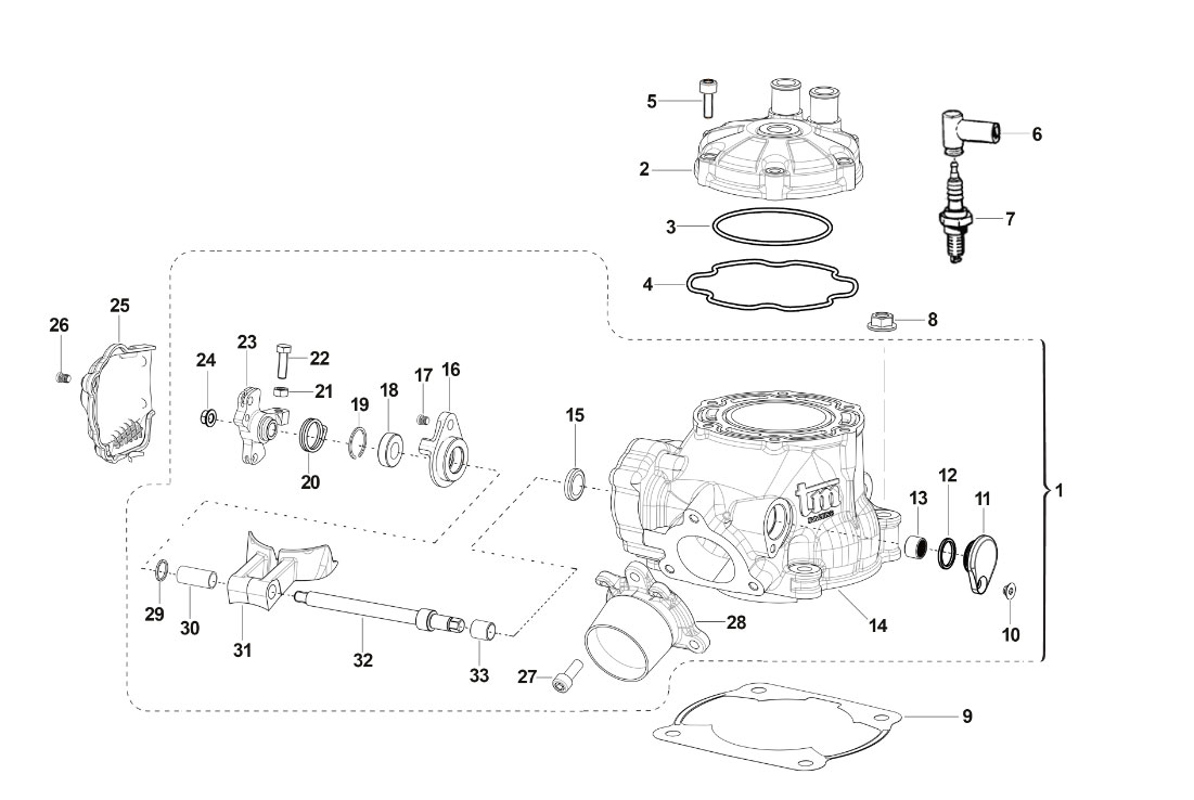 2T 125 MX DAL 2015 AL 2019 - MOTORE - CILINDRO