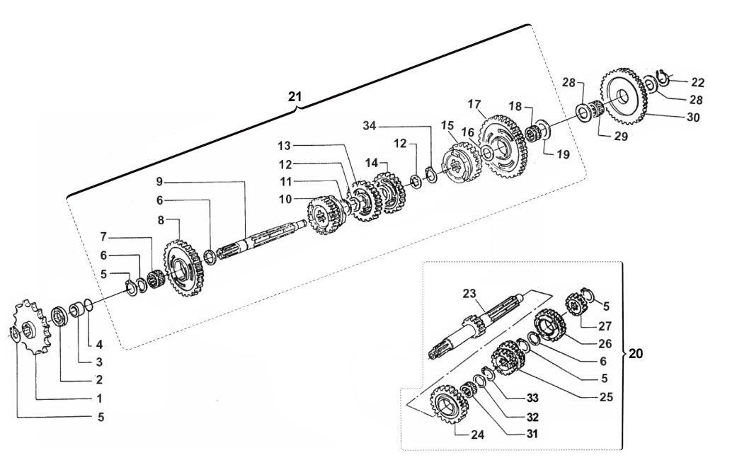 2T 125 MX 2020/2021 - MOTORE - CAMBIO