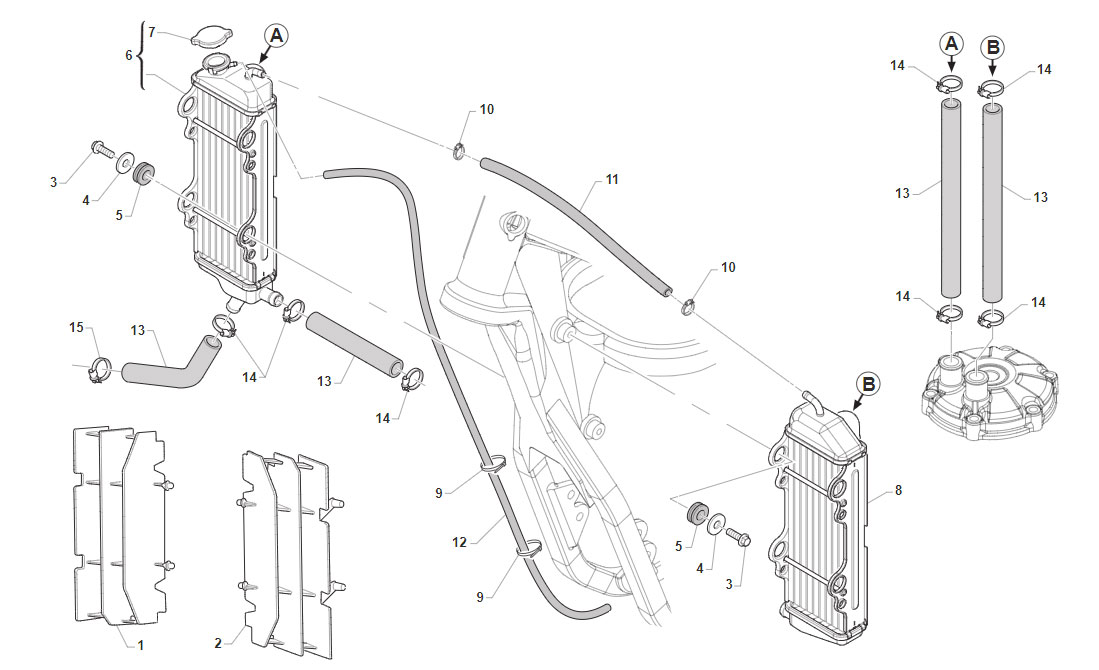 2T 125/144 MX 2020/2021 - FRAME - RADIATOR