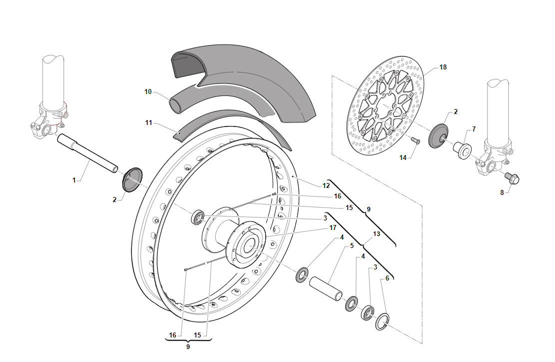 2T 125 SMR 2019/2020 - FRAME - FRONT WHEEL