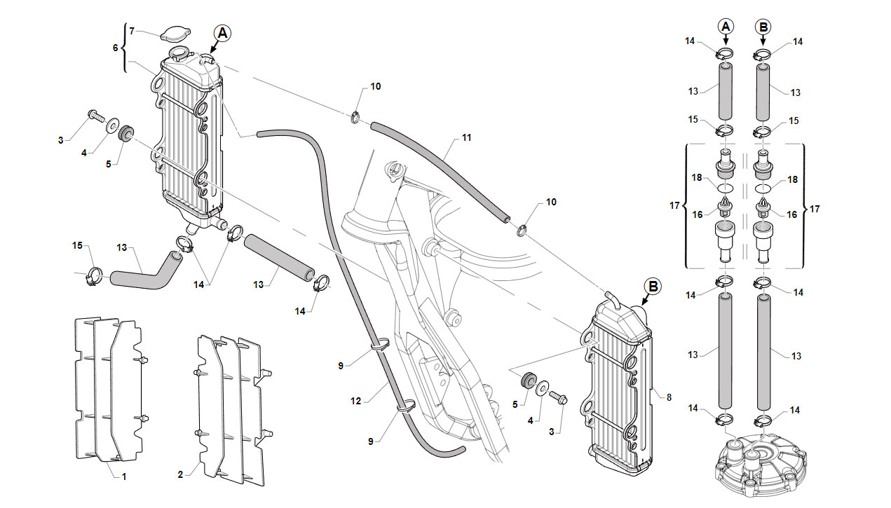 2T 125 SMR 2019/2020 - FRAME - RADIATOR