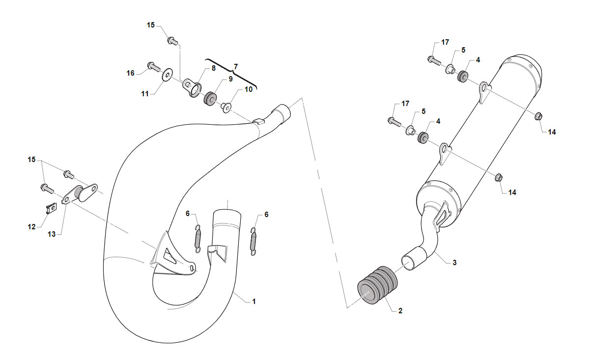 2T 125 FI SMR 2020 - TELAIO - SCARICO