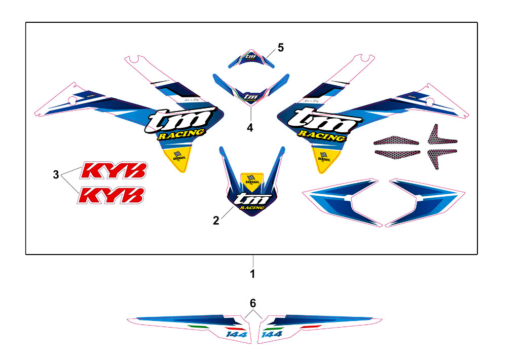 2T 144 EN/MX 2019 - FRAME - ADHESIVE KIT