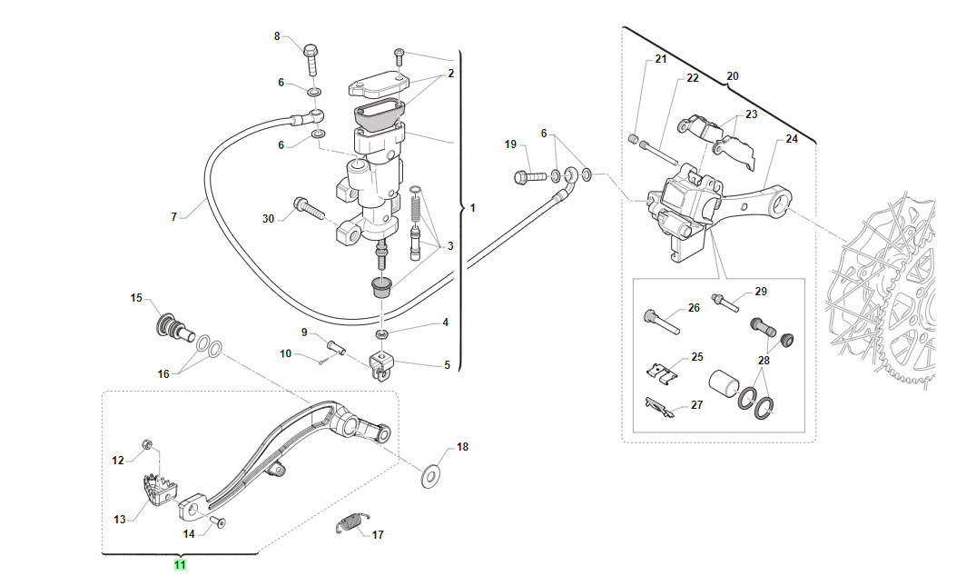 2T/4T MX DE 2022 A 2024 - BASTIDOR - FRENO TRASERO