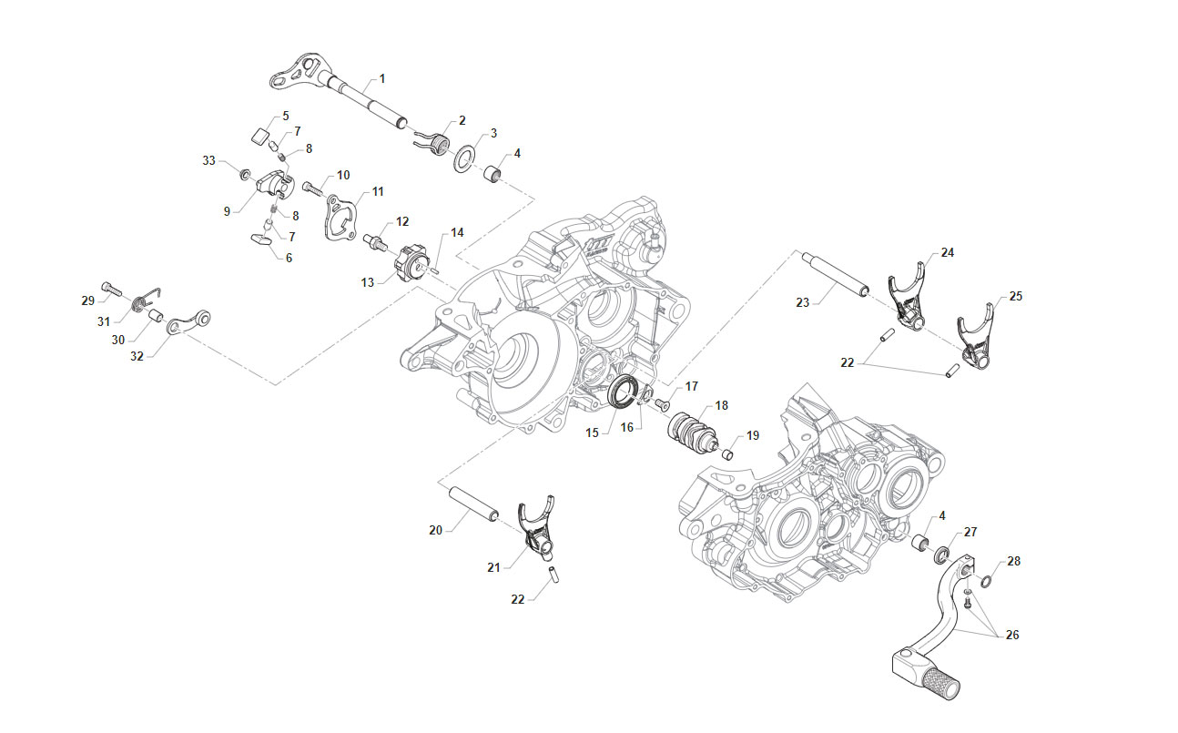 2T 300 MX/SMX 2020/2021 - MOTOR - HORQUILLAS DE CAJA DE CAMBIOS