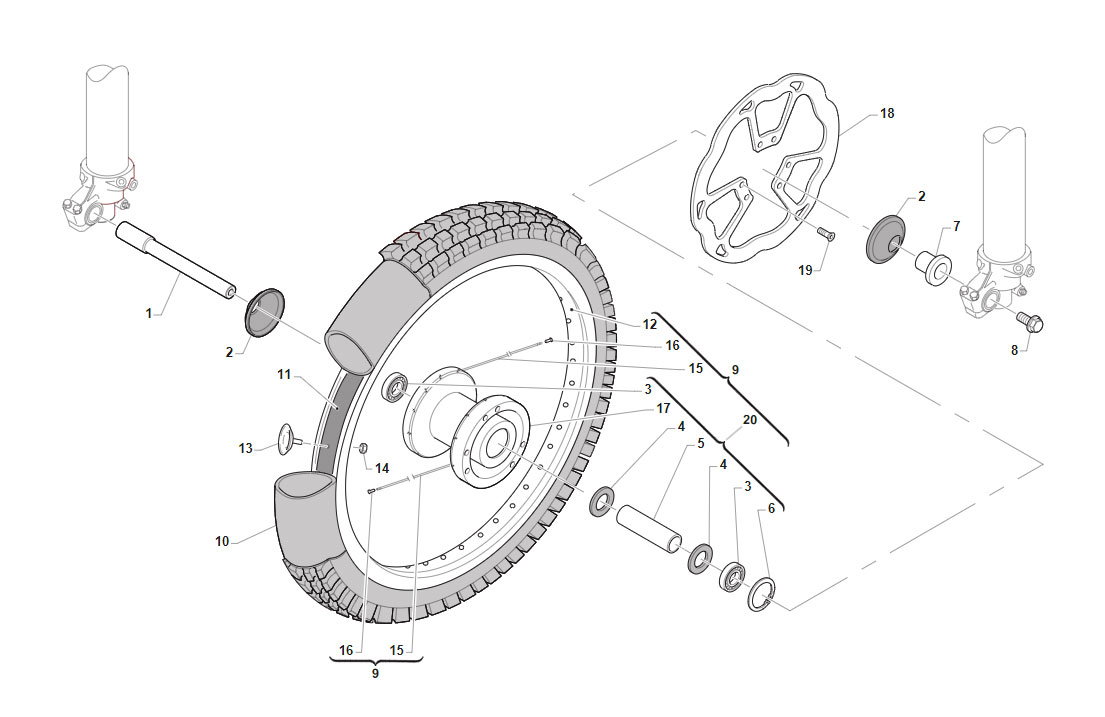 2T 250/300 EN 2020/2021 - TELAIO - RUOTA ANTERIORE