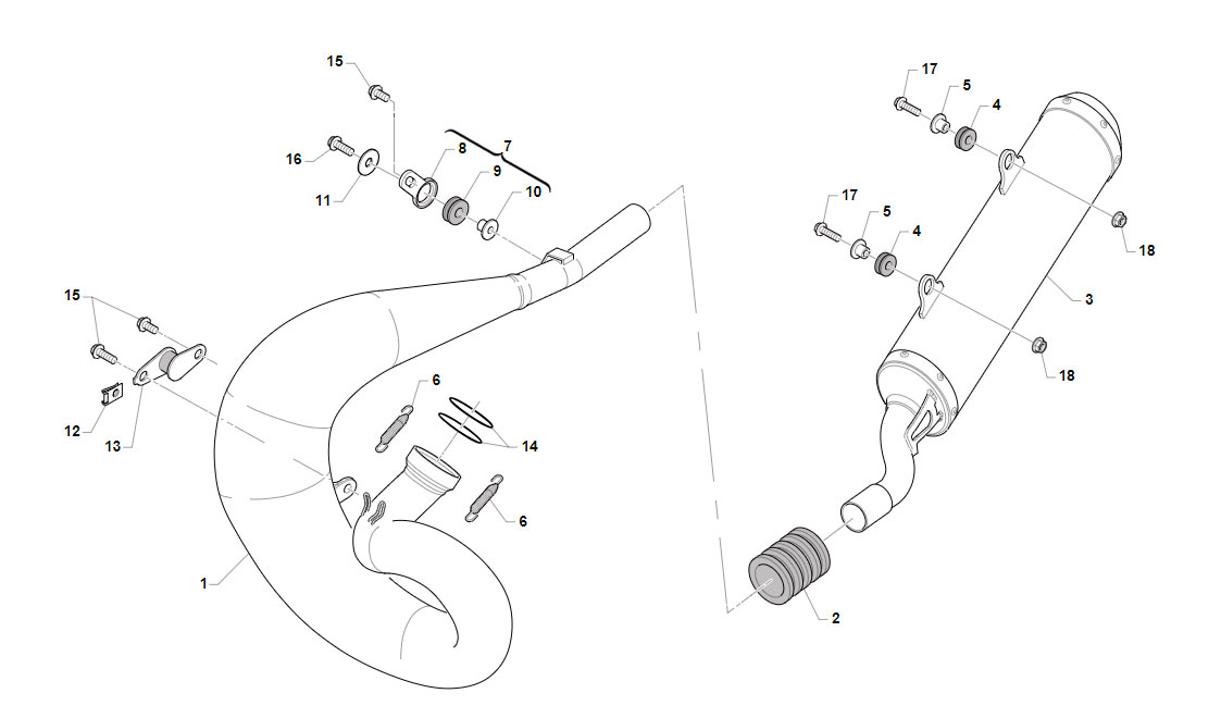 2T 250/300 EN 2020/2021 - FRAME - EXHAUST SYSTEM