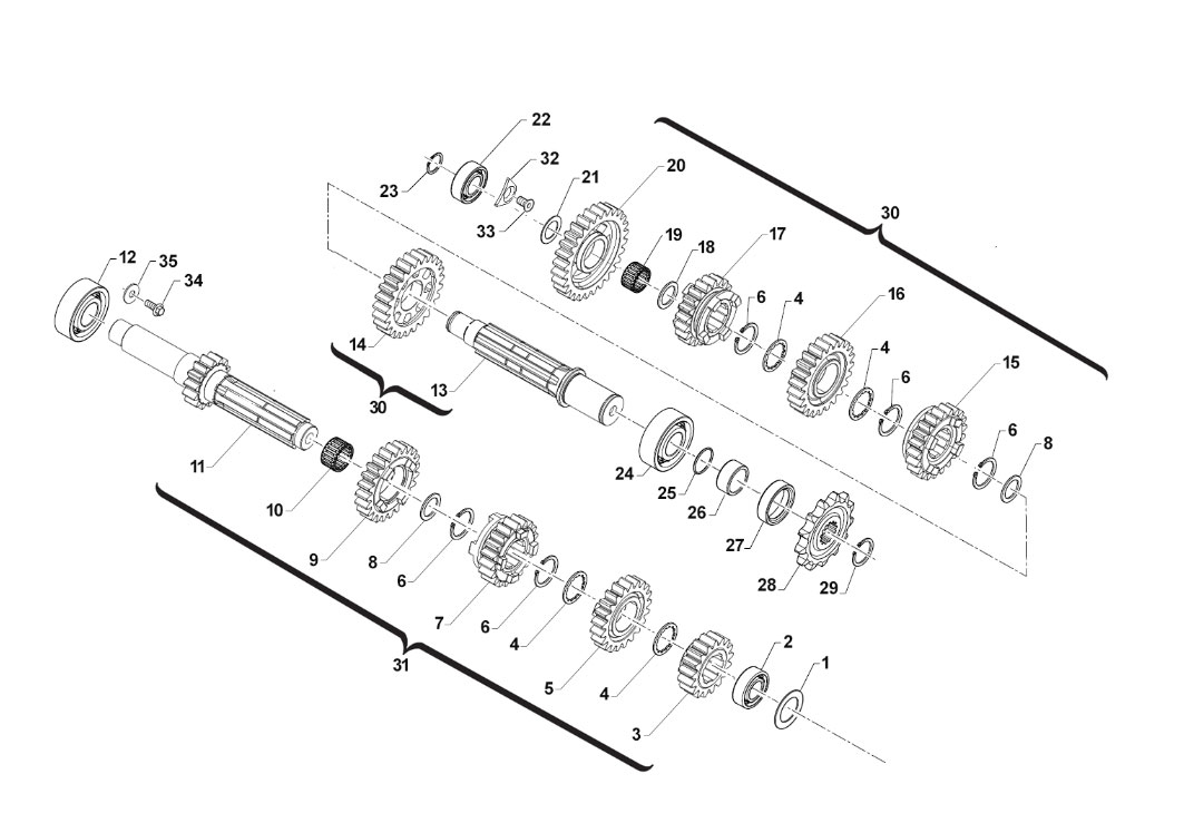 2T 250/300 ES MX 2019 - ENGINE - GEAR SHIFT