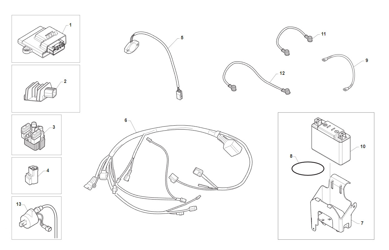 2T 300 ES MX 2019 - FRAME - CABLES HARNESSES