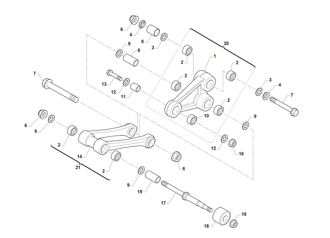 2T 250/300 MX 2015 - TELAIO - LEVERAGGI