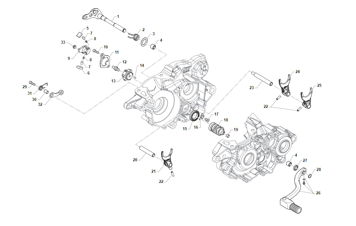 2T 250 Fi EN 2020/ 2T 250 FI EN 2021 - MOTORE 5M - FORCHETTE CAMBIO
