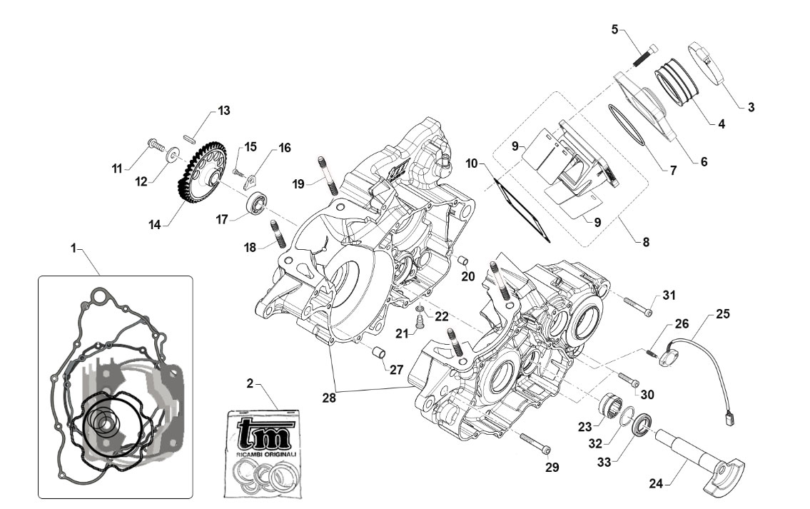 2T 250 FI EN 2020/ 2T 250 FI EN 5M E 6M 2021 - MOTORE - BASAMENTO-CONTRALBERO