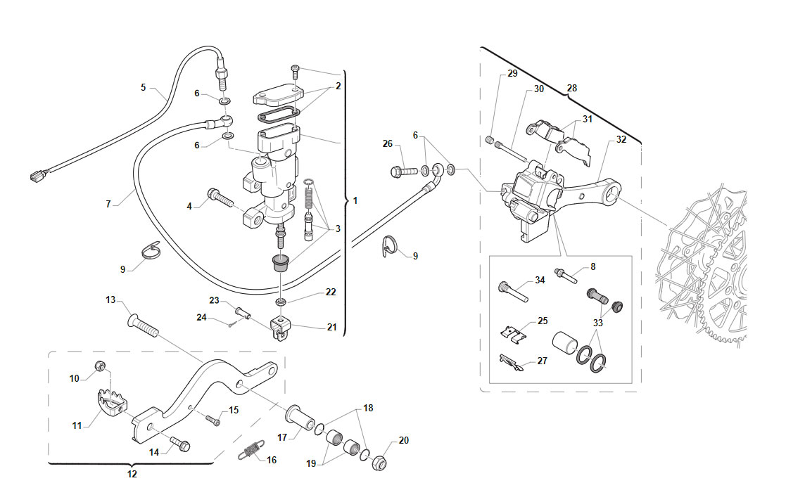 2T 250/300 Fi EN 2020/2021 - FRAME - REAR BRAKE