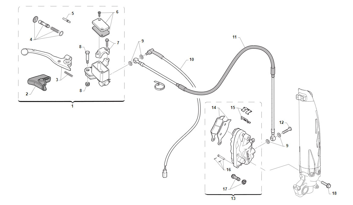 4T 250/300 FI EN TWIN 2020/2021 - FRAME - FRONT BRAKE