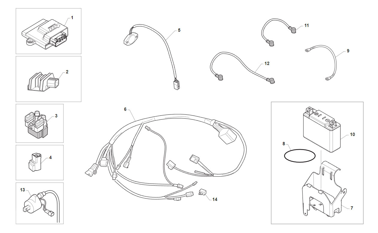2T 250 FI ES EN 2019 - FRAME - CABLES HARNESSES