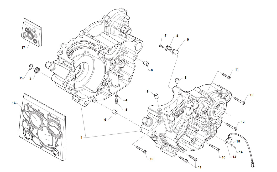 4T 250 FI MX/SMX TWIN DAL 2018 AL 2021 - MOTORE - CARTER MOTORE