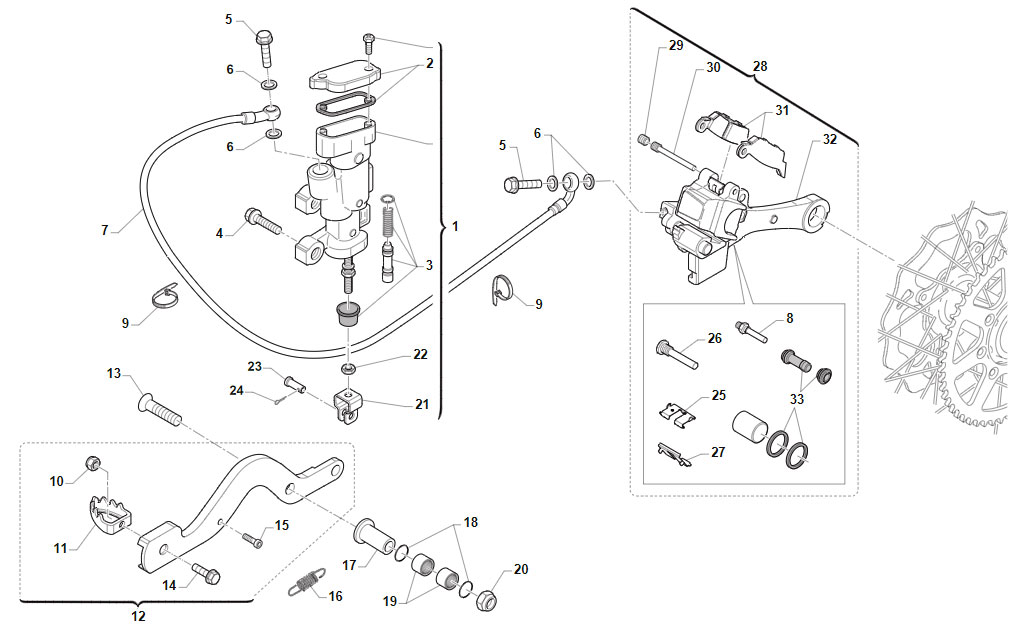 2T 250/300 MX 2020/2021 - FRAME - REAR BRAKE