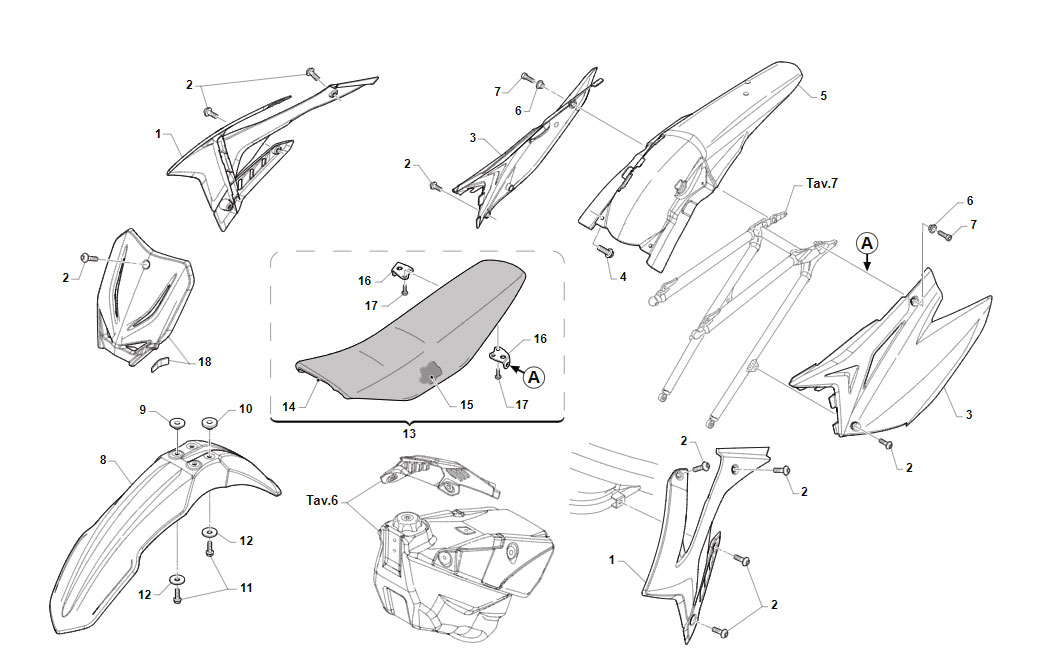 2T 250/300 MX 2020/2021 - FRAME - PLASTICS AND SEAT
