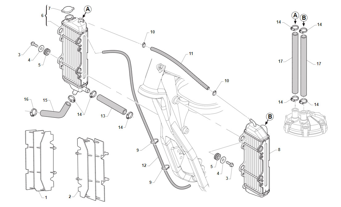 2T 250/300 MX 2020/2021 - FRAME - RADIATOR
