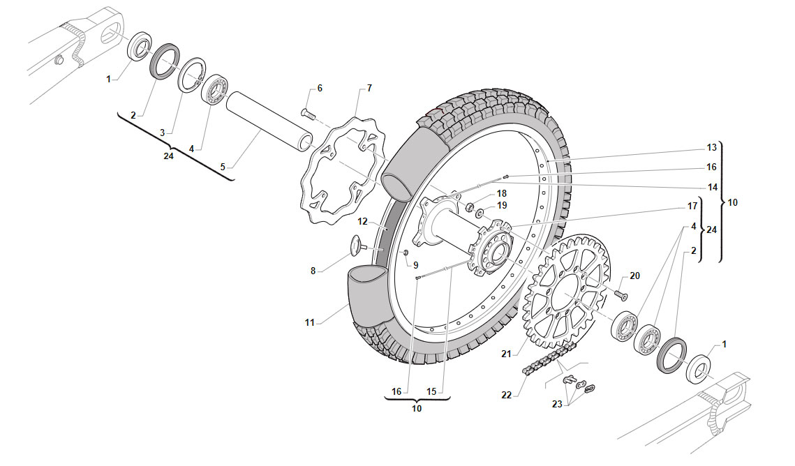 2T 250/300 MX 2020/2021 - FRAME - FRONT WHEEL