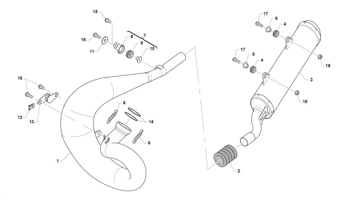 2T 250/300 MX 2020/2021 - FRAME - EXHAUST SYSTEM