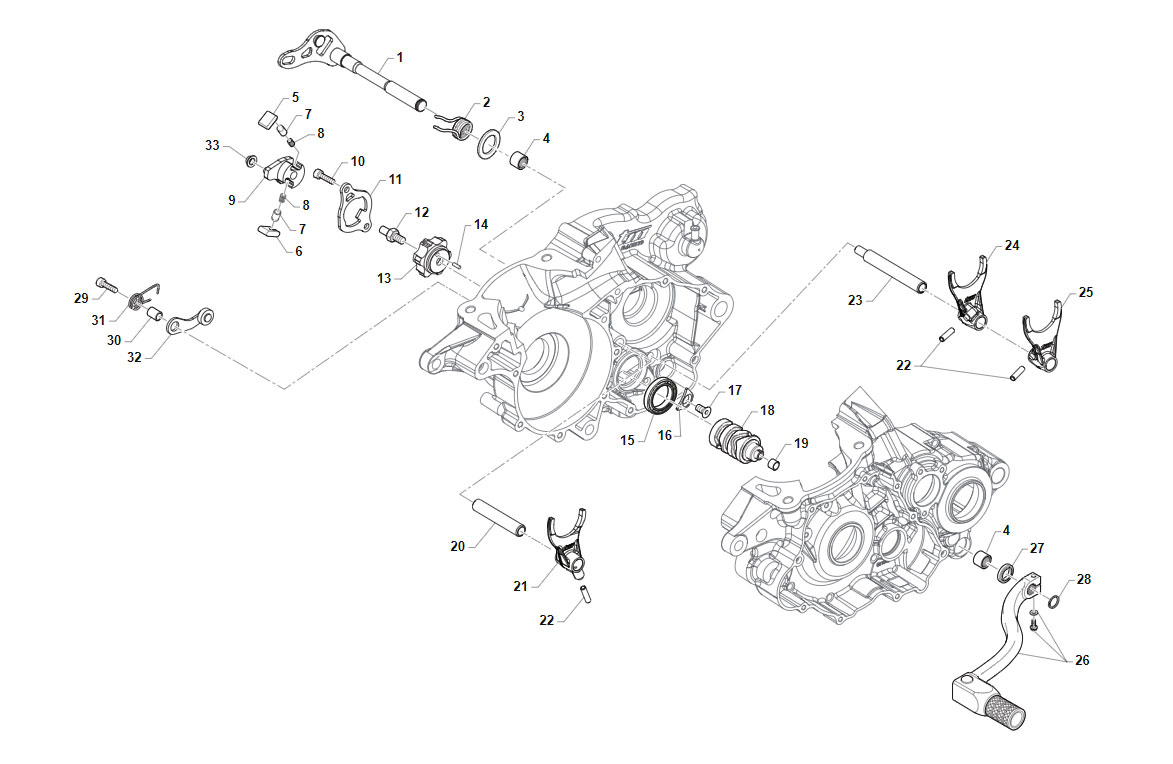 2T 300 EN/SMR 2020 / 2T 300 EN 2021 - MOTORE 5M - FORCHETTE CAMBIO