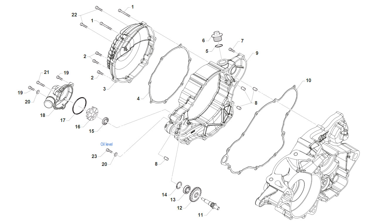 2T 250/300 EN / FI EN MY 22/23/24 - MOTORE - CARTER FRIZIONE