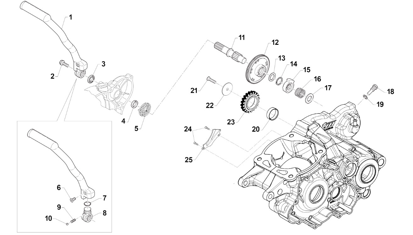 2T 250/300 MX/EN / FI EN/SMR DAL 2022 AL 2024 - MOTORE - MESSA IN MOTO