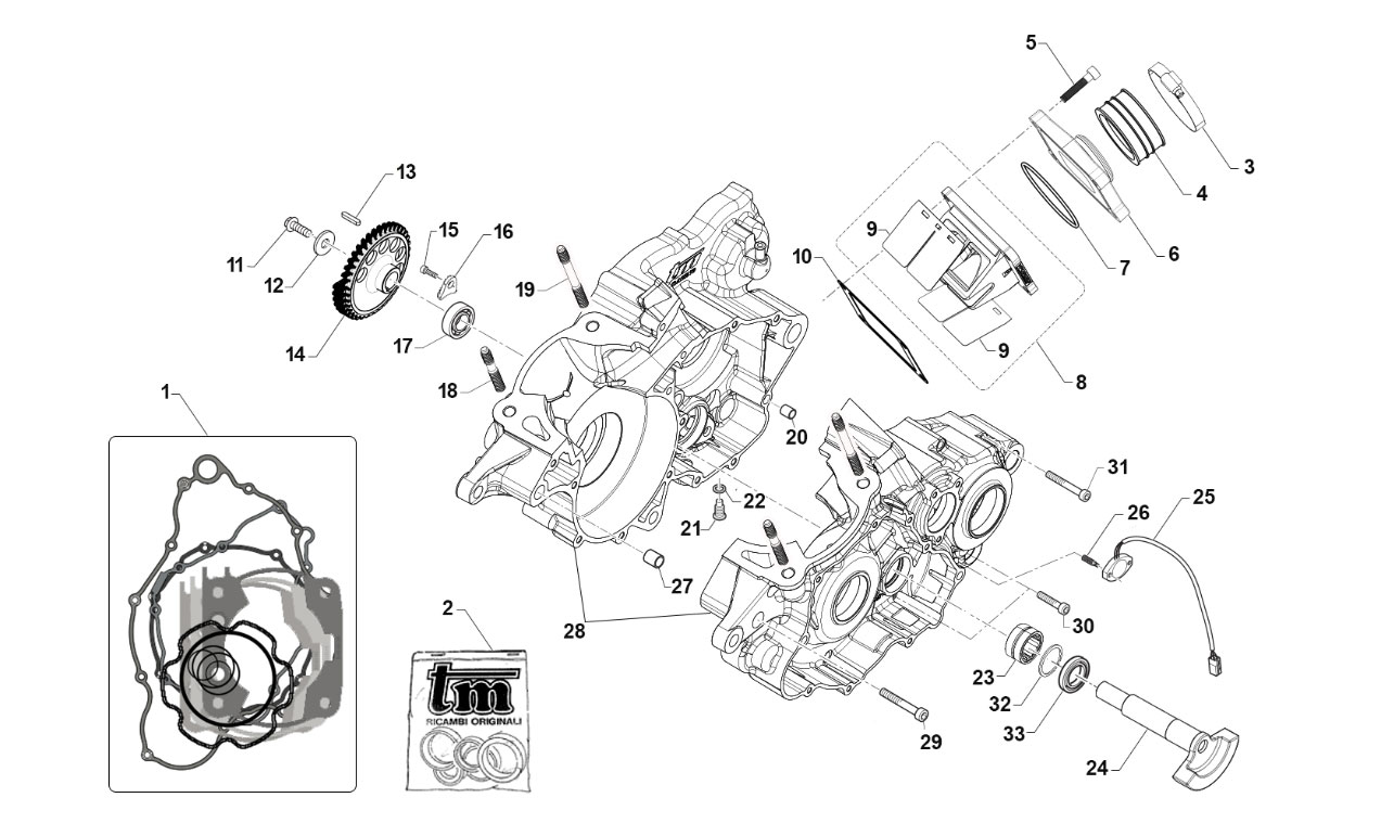 2T 300 ES MX/EN / 300 FI ES EN 2019 - MOTORE - BASAMENTO-CONTRALBERO