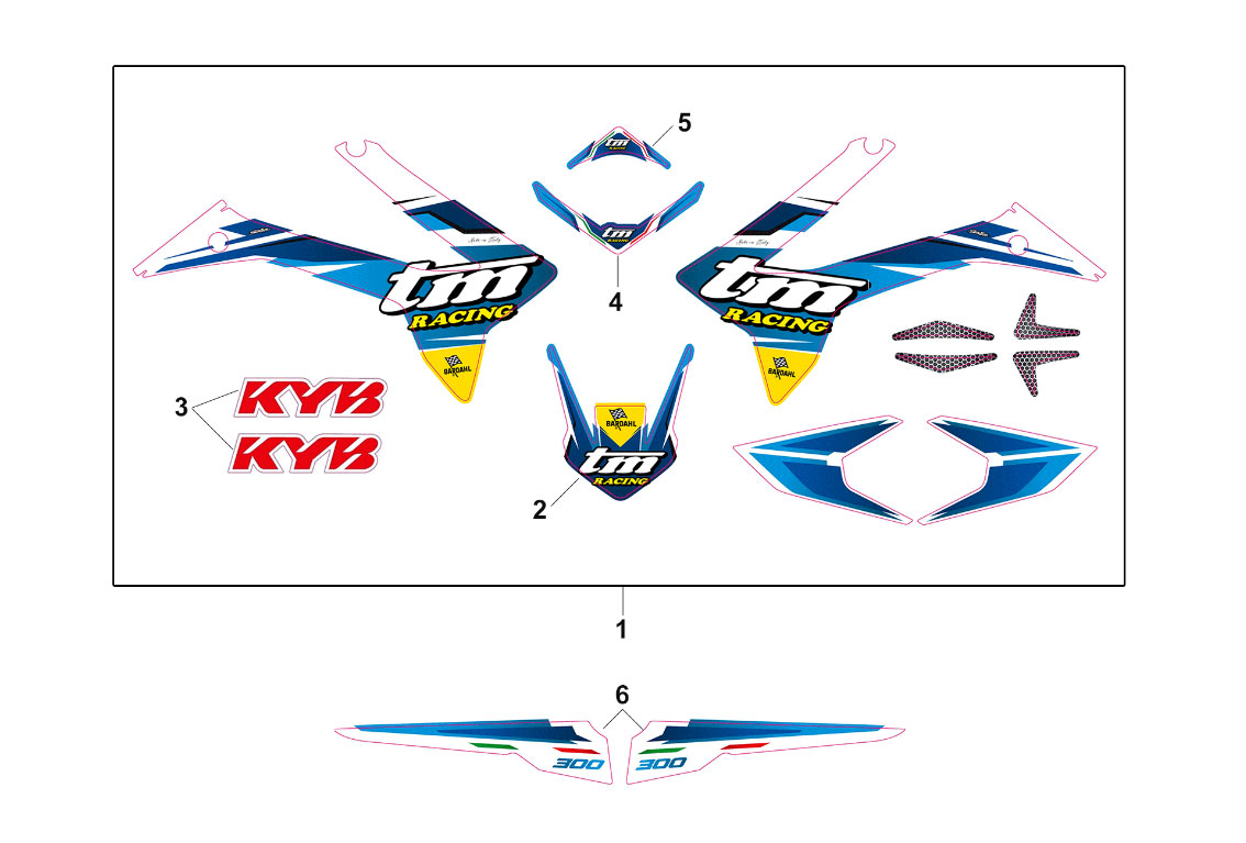 2T 300 ES EN/MX 2019 - TELAIO - KIT ADESIVI