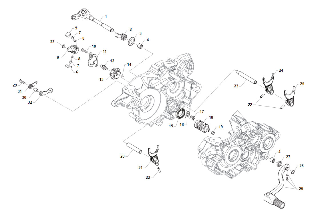 2T 300 Fi EN 2020 / 2T 300 FI EN 2021 - ENGINE 5M - GEAR FORKS