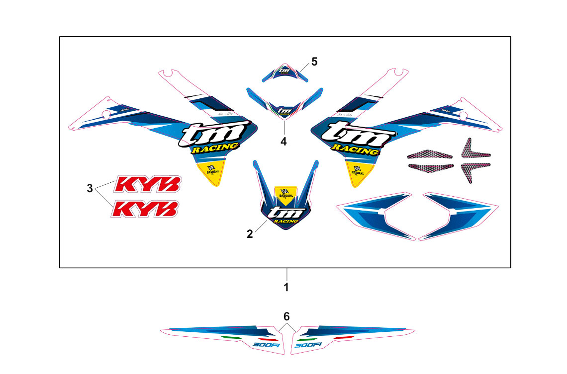 2T 300 FI ES EN 2019 - TELAIO - KIT ADESIVI