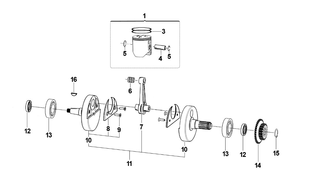 2T 300 Fi SMR 2020/2021 - MOTOR - CIGÜEÑAL-PISTÓN