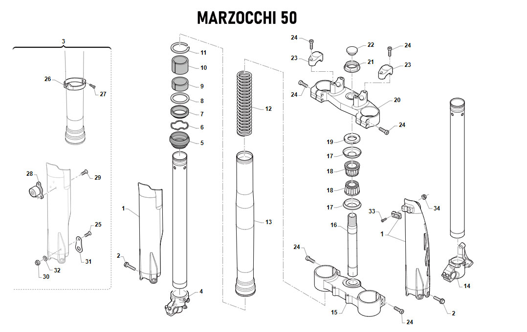 2T 300 SMX 2021 - TELAIO - FORCELLA MARZOCCHI
