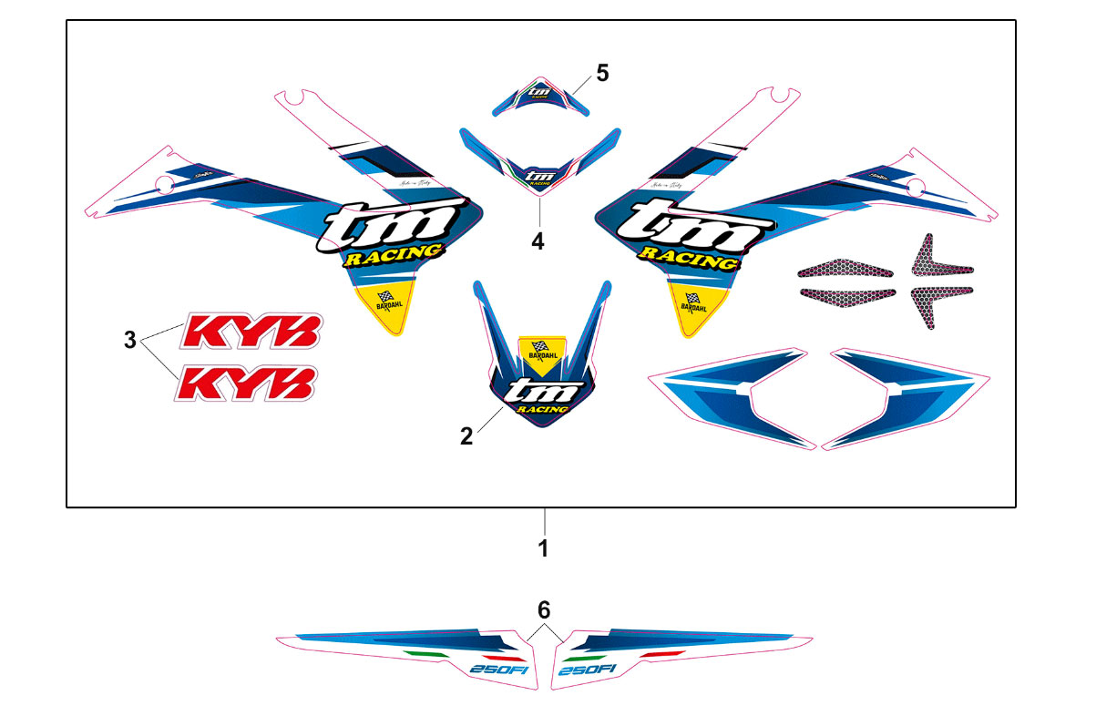 2T 250 FI ES EN 2019 - TELAIO - KIT ADESIVI