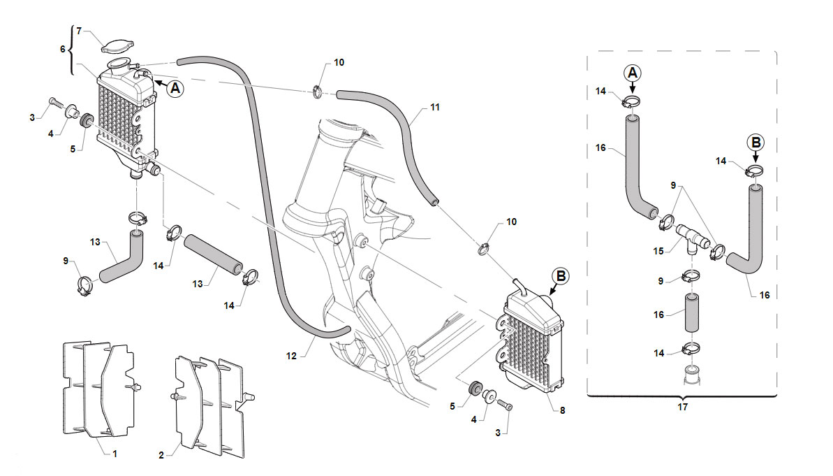 2T 85 SMX JUNIOR 2016/2017 - FRAME - RADIATOR