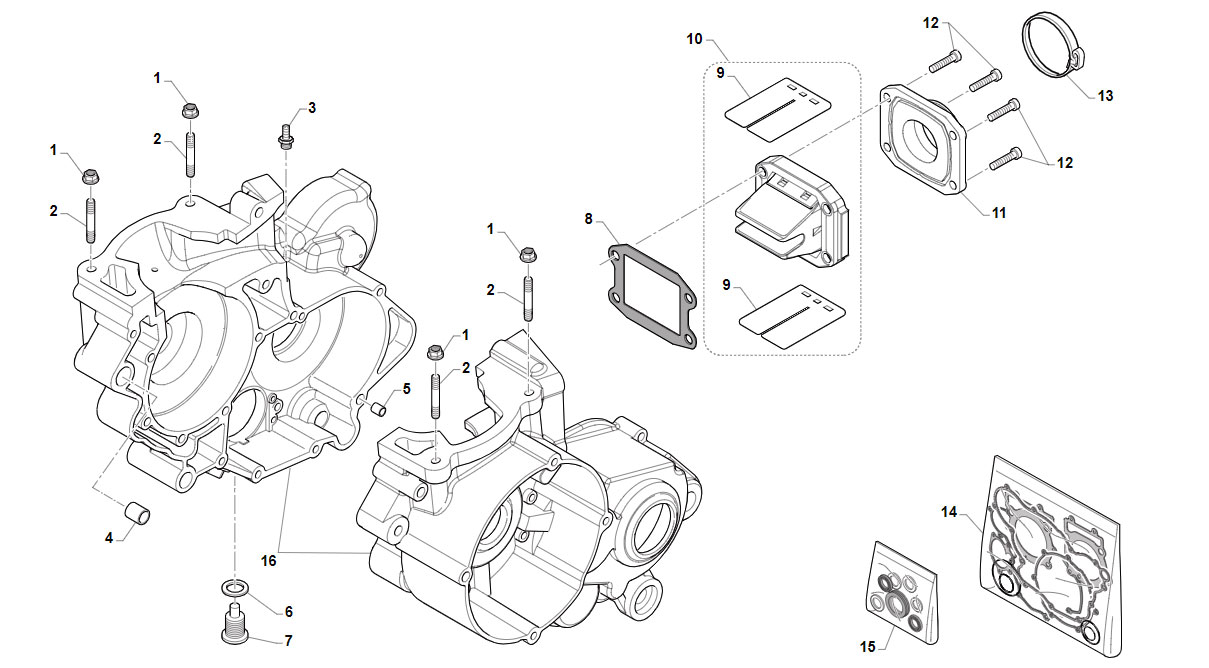 2T 85 MX/SMX JUNIOR FROM 2022 TO 2026 - ENGINE - CRANKCASE-REEDS BOX