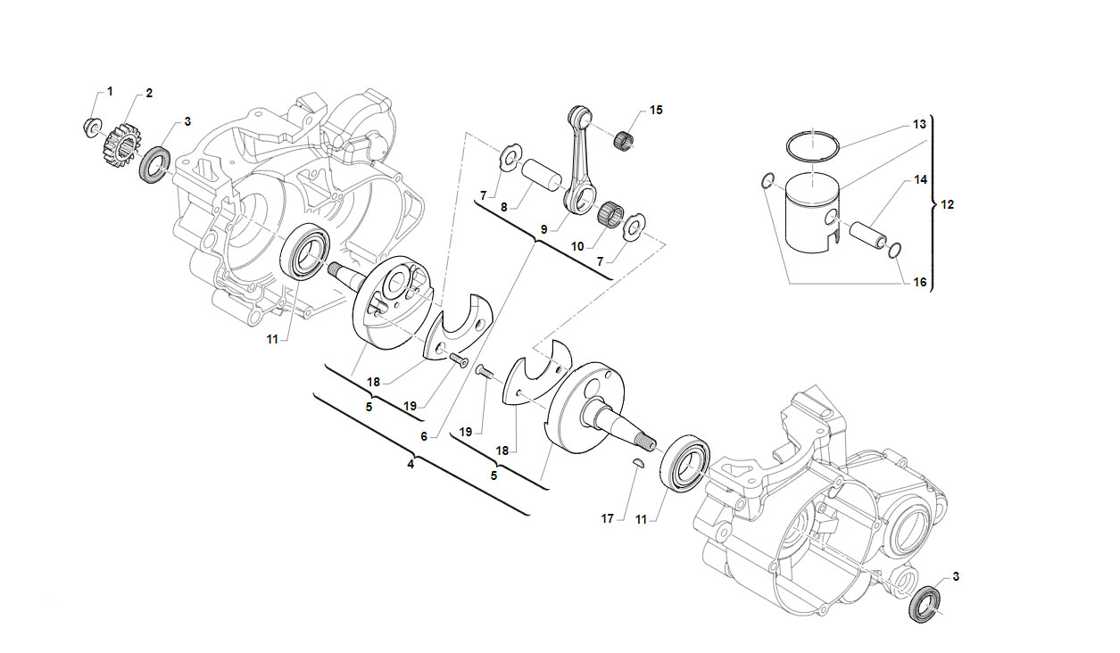 2T 85 MX/SMX JUNIOR 2022/2023 - ENGINE - CRANKSHAFT 20 AND PISTON