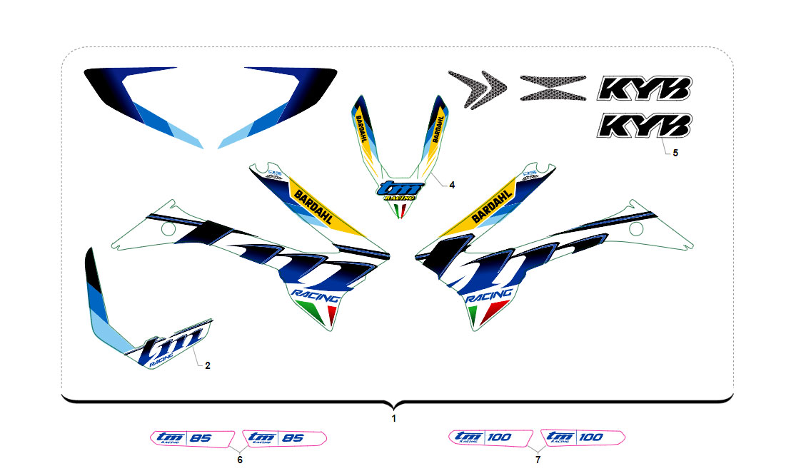 2T 85 MX SENIOR 2021 - FRAME - ADHESIVE KIT