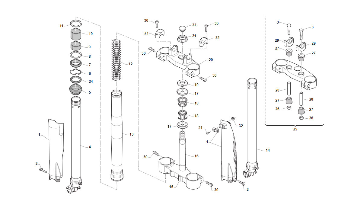 2T 85 MX SENIOR 2021 - FRAME - FRONT FORK ASSEMBLY