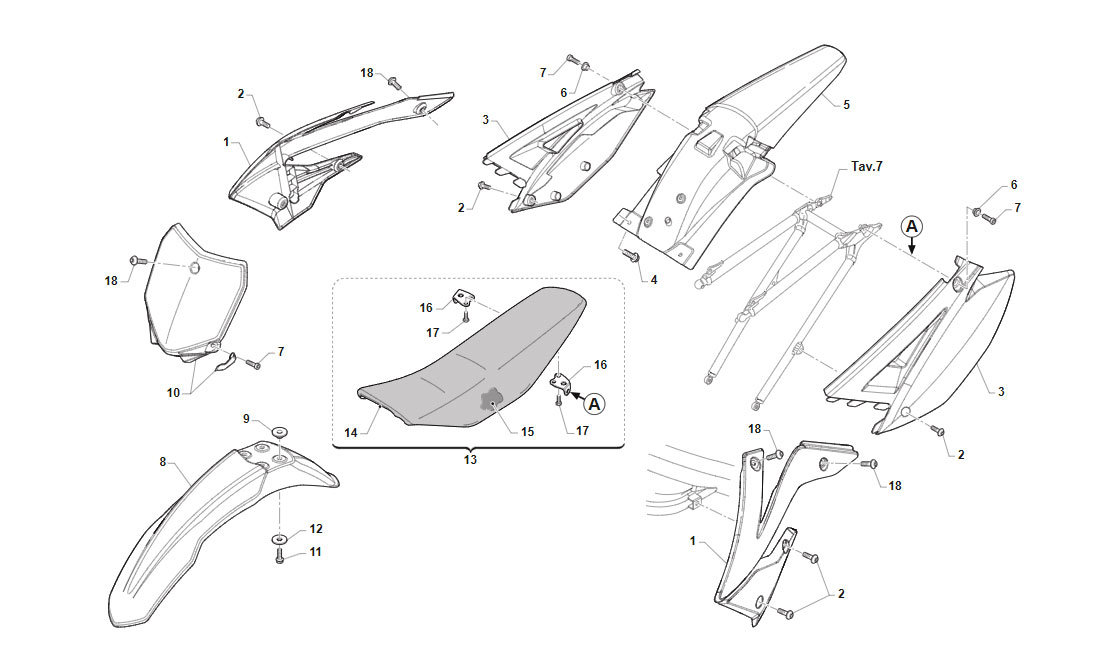 2T 85/100 SMX JUNIOR FROM 2019 TO 2021 - FRAME - PLASTICS AND SEAT
