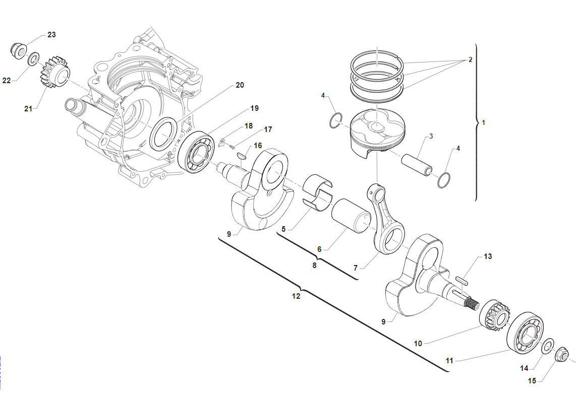 4T 250 FI EN DE 2016 A 2019 - MOTOR - CIGÜEÑAL-PISTON
