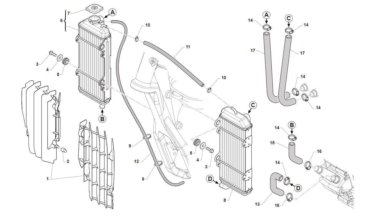 4T 250 FI EN 2015/2016 - BASTIDOR - RADIADOR
