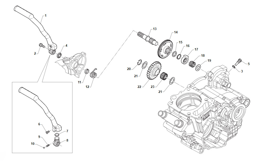 4T 250 FI EN TWIN DAL 2019 AL 2022 - MOTORE - AVVIAMENTO PEDALE