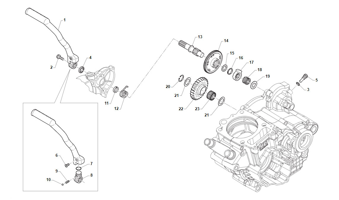 4T 250 FI MX/SMX TWIN 2022 - MOTOR - ARRANCADOR DE PEDALES