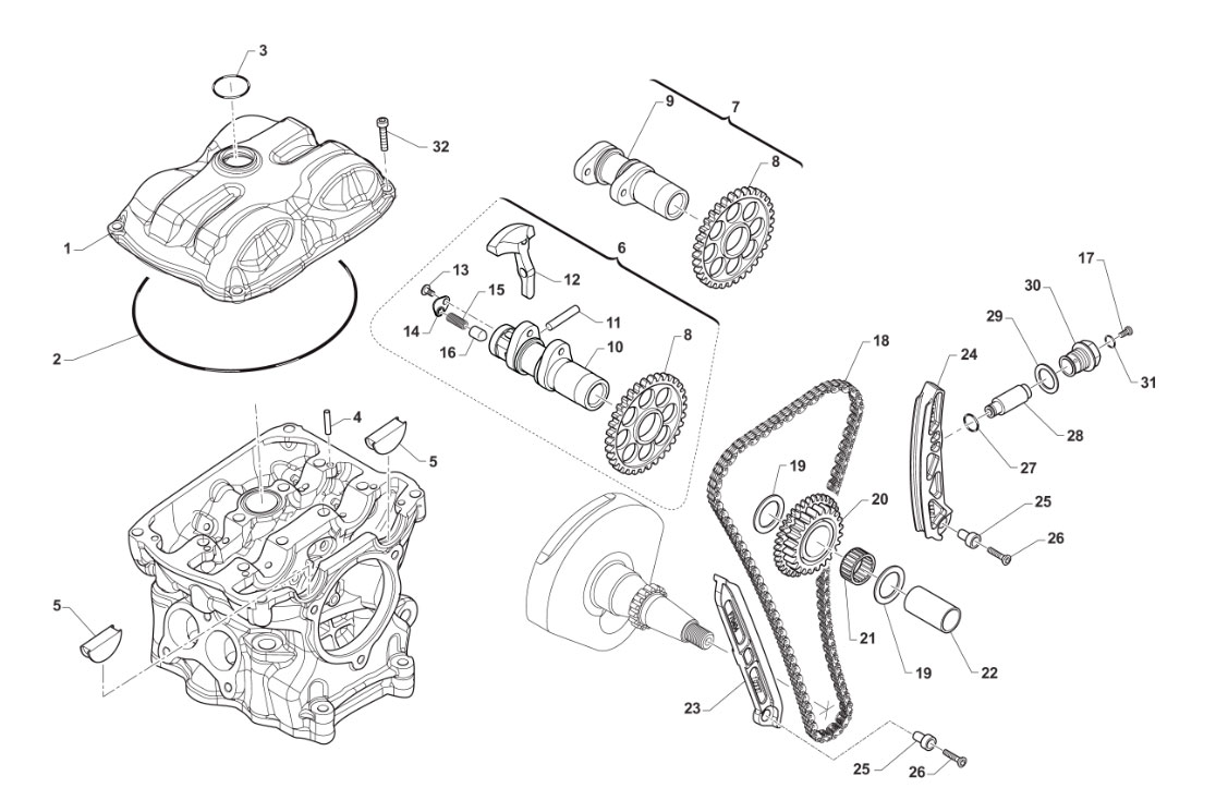 4T 250 FI MX TWIN DAL 2022 AL 2024 - MOTORE - DISTRIBUZIONE