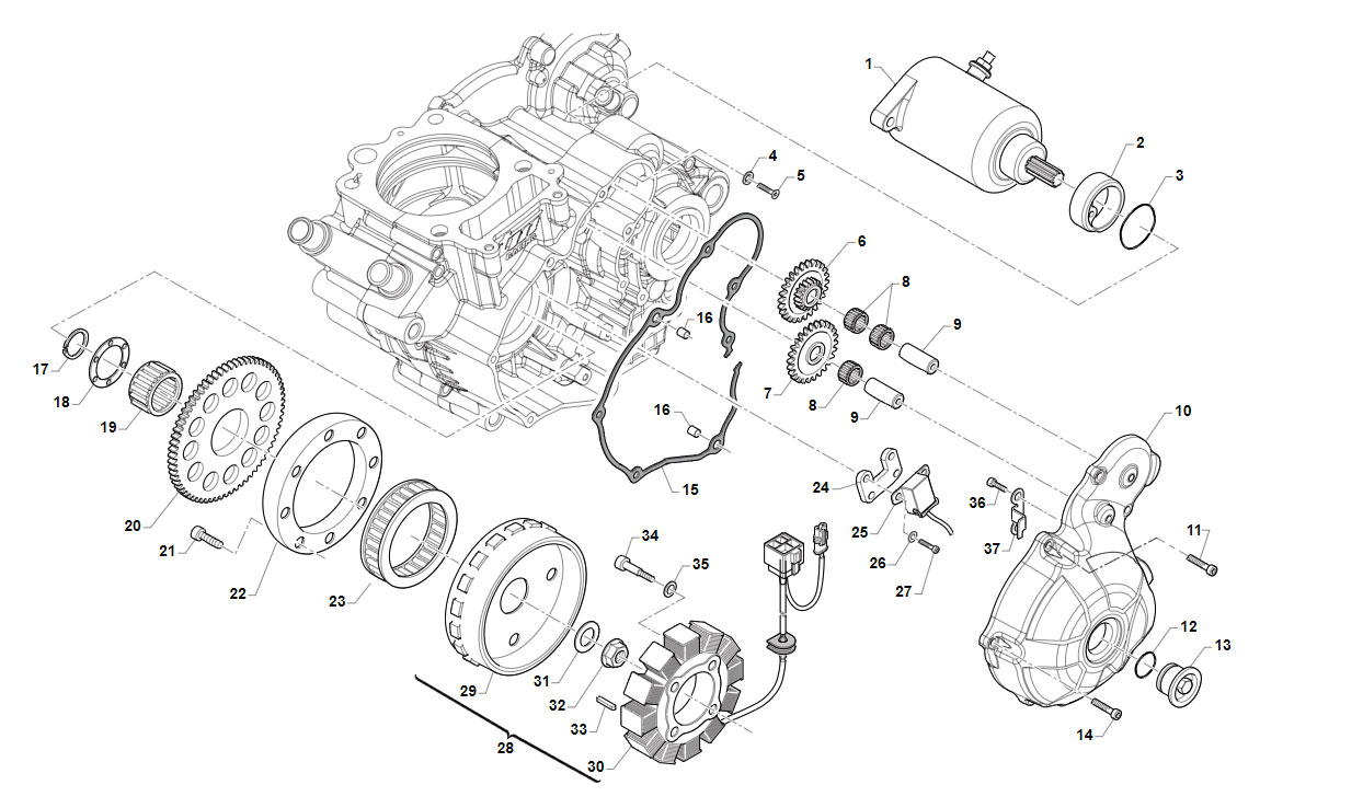 4T 250 FI MX/SMX TWIN DAL 2018 AL 2021 - MOTORE - ACCENSIONE ES